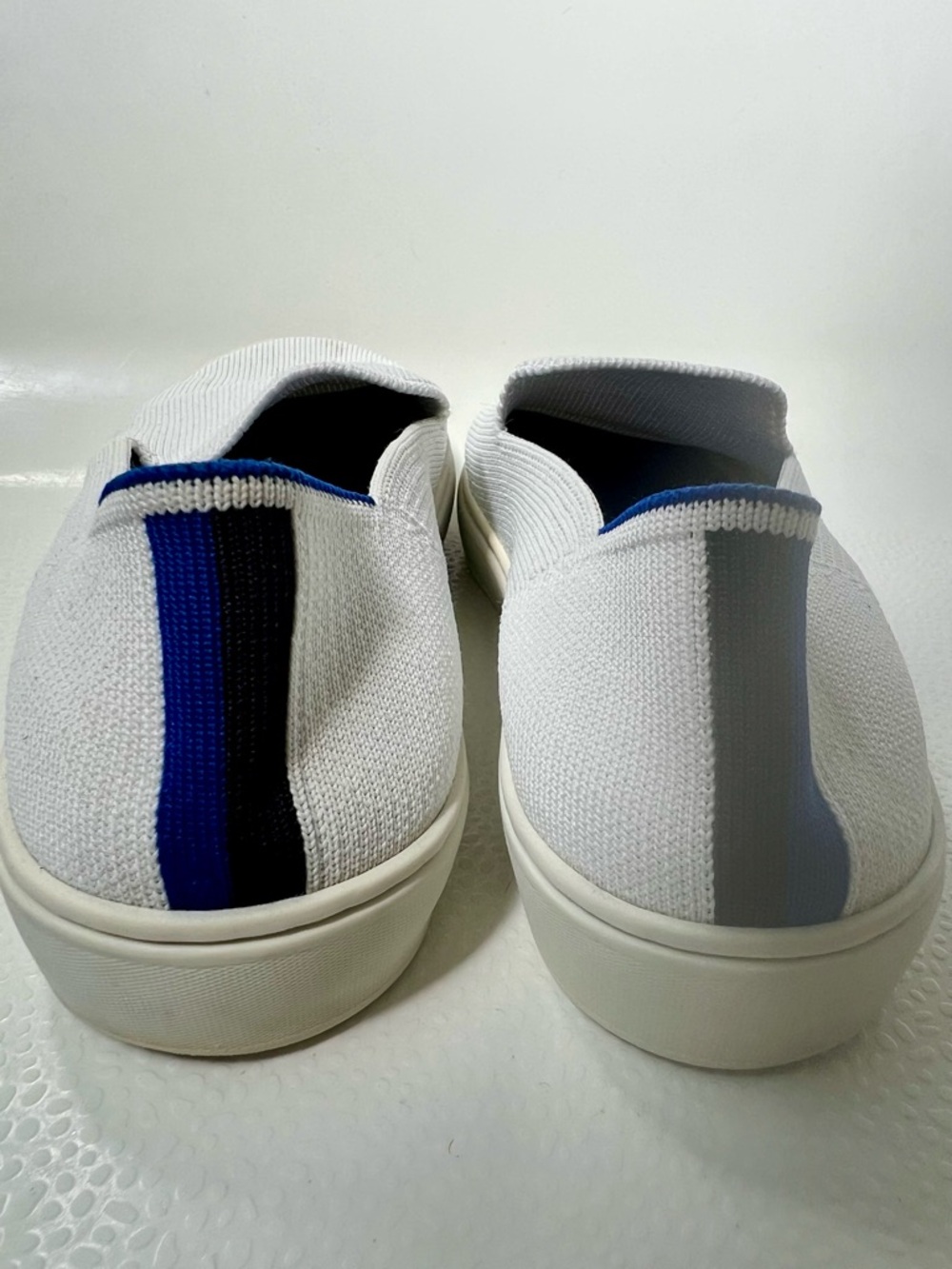 Rothy's White Slip-On Loafers with Blue Insoles - Picture 3 of 5